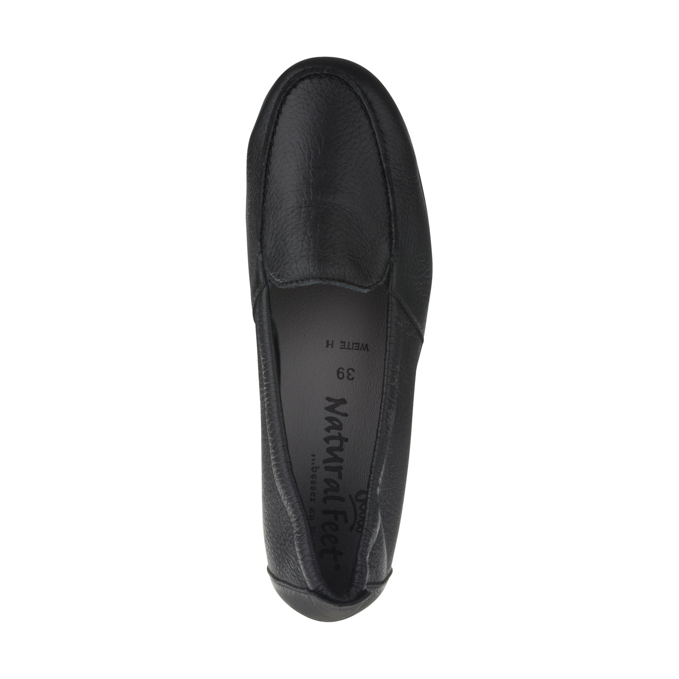 MARIE Damen Mokassin – Hirschleder, Weite H, weich, Schwarz