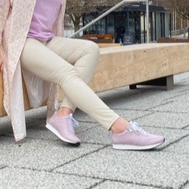 NADJA Damen Sneaker – Weite H, Echtleder/Stretch, Rosa