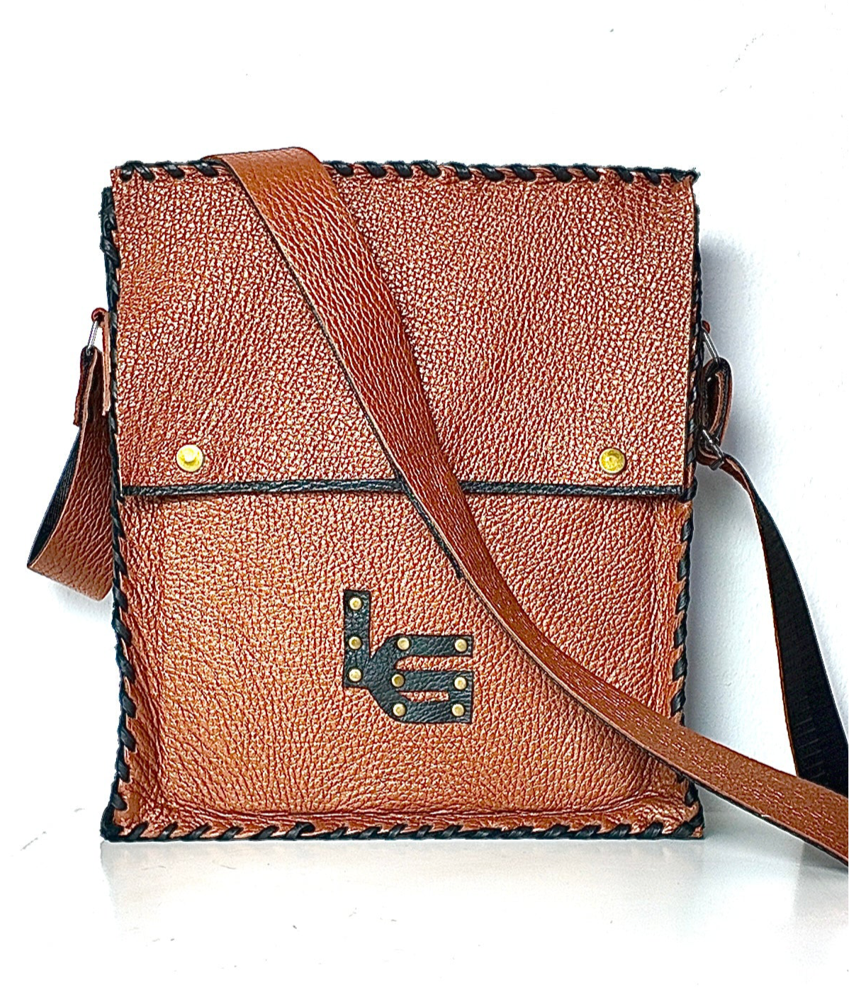 LEDERTASCHE aus echtem Hirschleder, braun