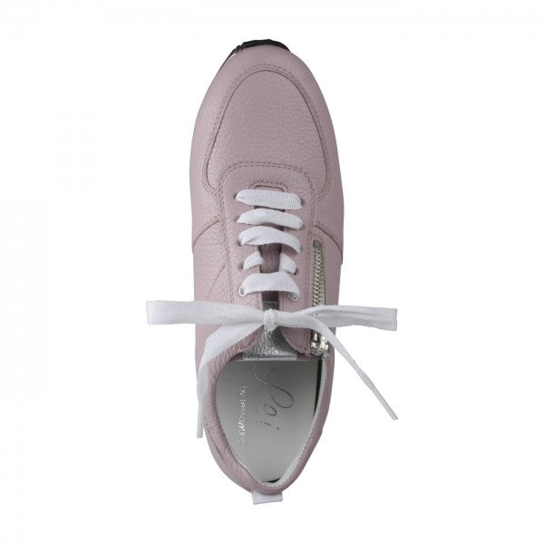 NADJA Damen Sneaker – Weite H, Echtleder/Stretch, Rosa