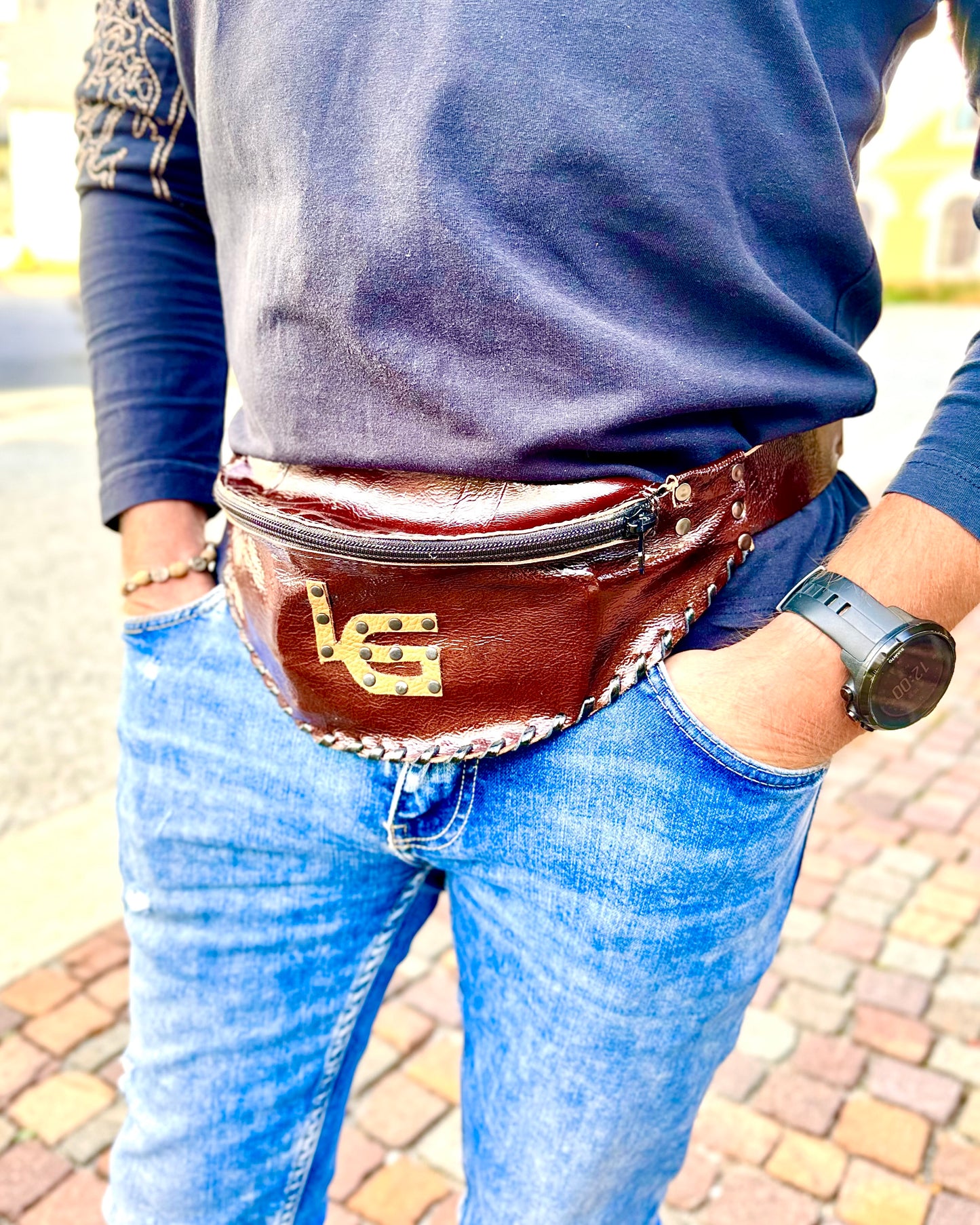 BAUCHTASCHE – Umhängetasche, Unisex, braun