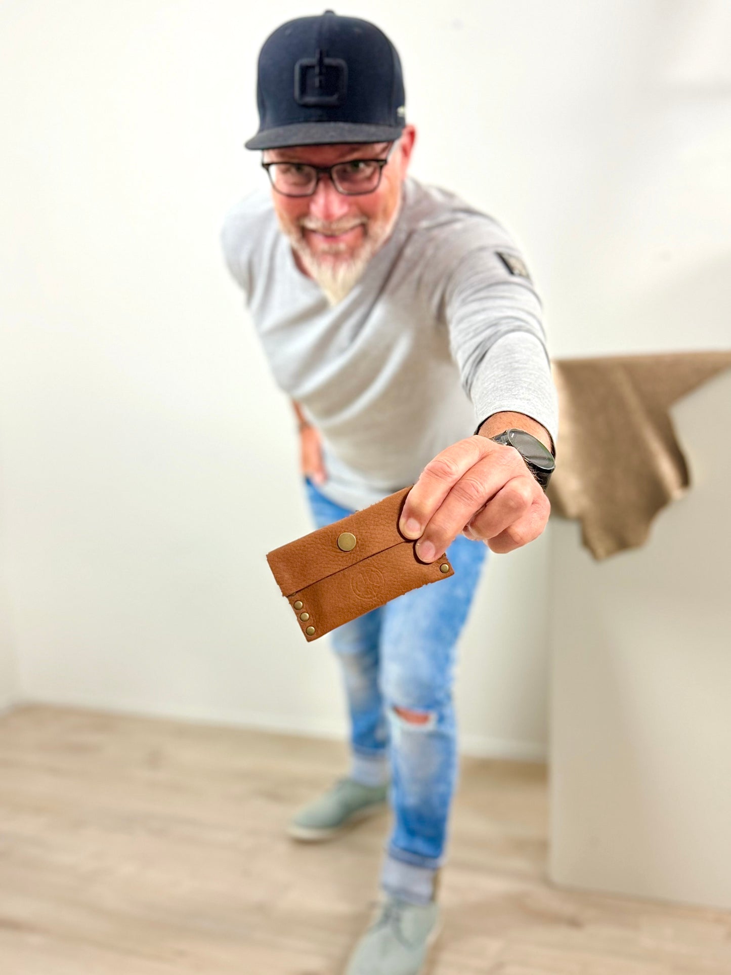 GELDBÖRSE – Unisex, Hirschleder, Senfgelb