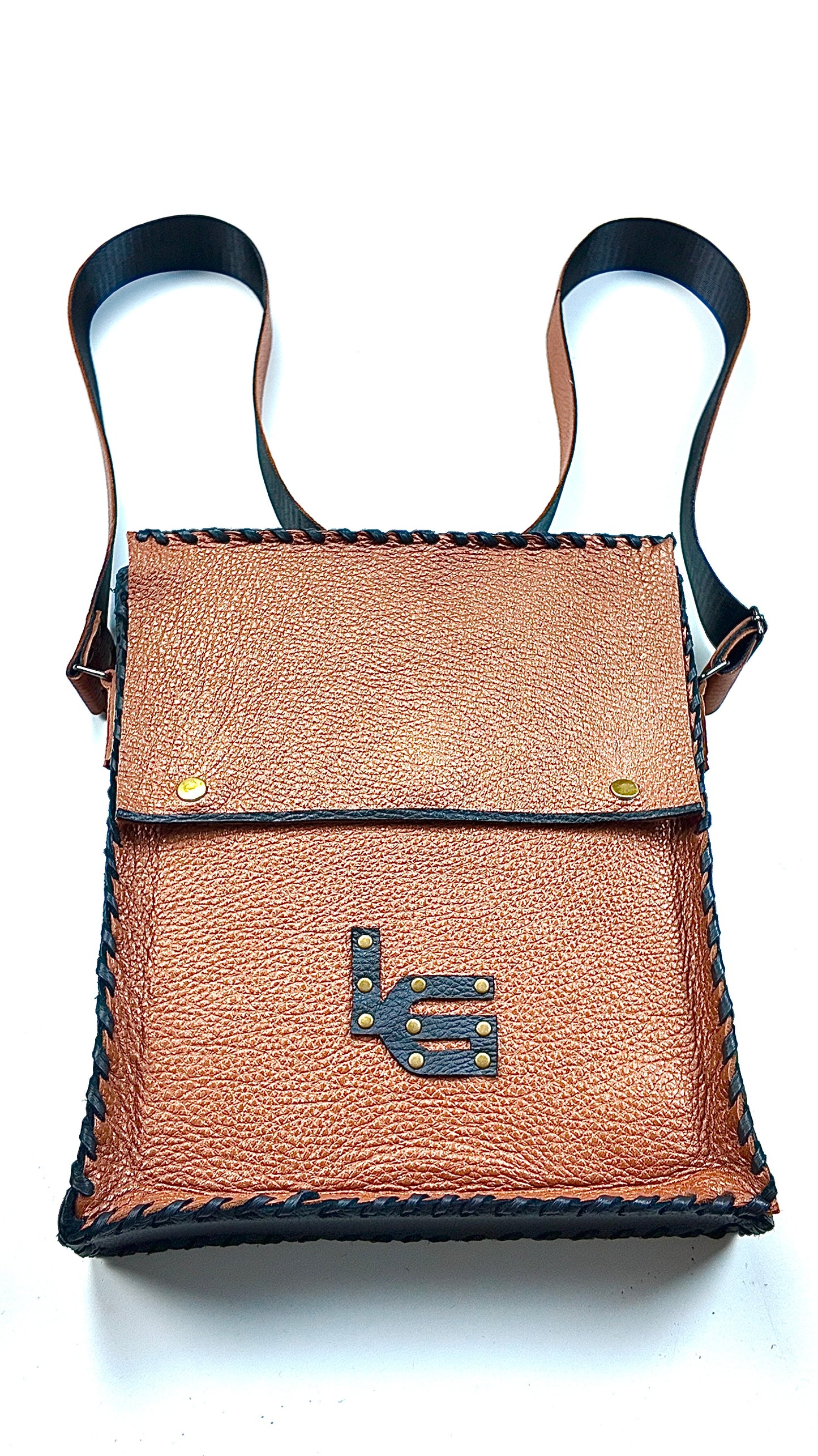 LEDERTASCHE aus echtem Hirschleder, braun