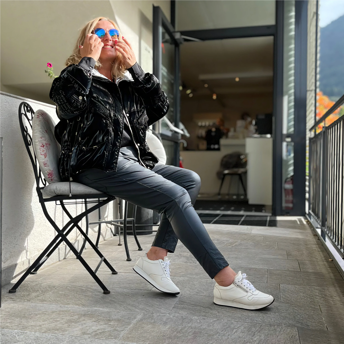 FIONA Damen Sneaker – Weite H, Echtleder/Lammfellfutter, Weiß