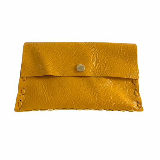 GELDBÖRSE Damen – Hirschleder, Upcycling, Senfgelb