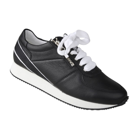 NIKA Damen Sneaker – Weite H, Nappaleder, schwarz