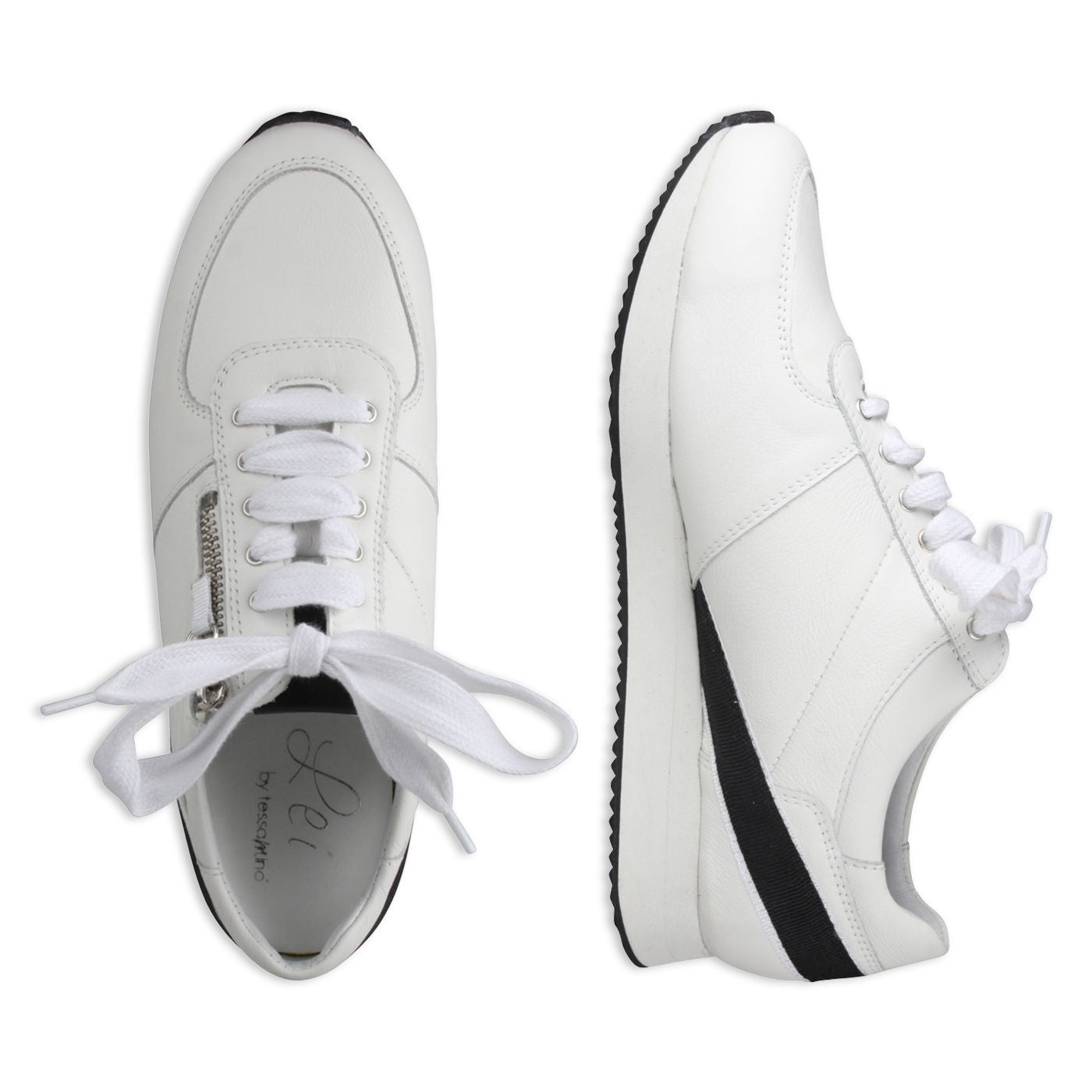 NIKA Damen Sneaker – Weite H, Nappaleder, weiß