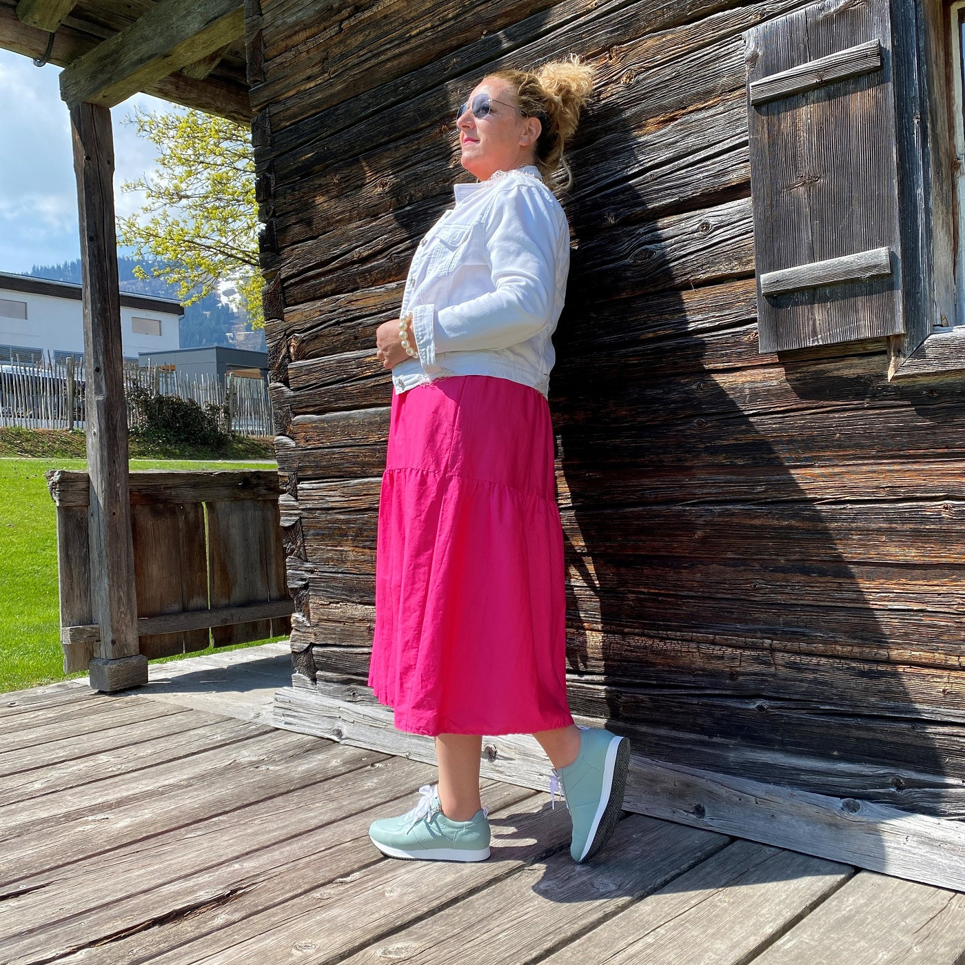 NADJA Damen Sneaker – Nappaleder, Weite H, Hellgrün