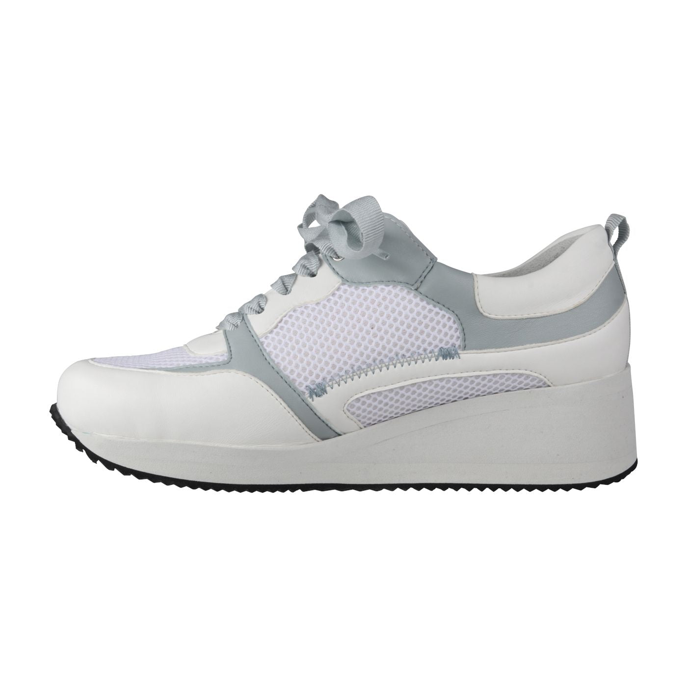 NALA Damen Sneaker – Mesh/Leder, Weite H, hellblau/weiss