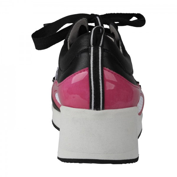 NELE Damen Sneaker – Mesh/Leder, Weite H, Pink