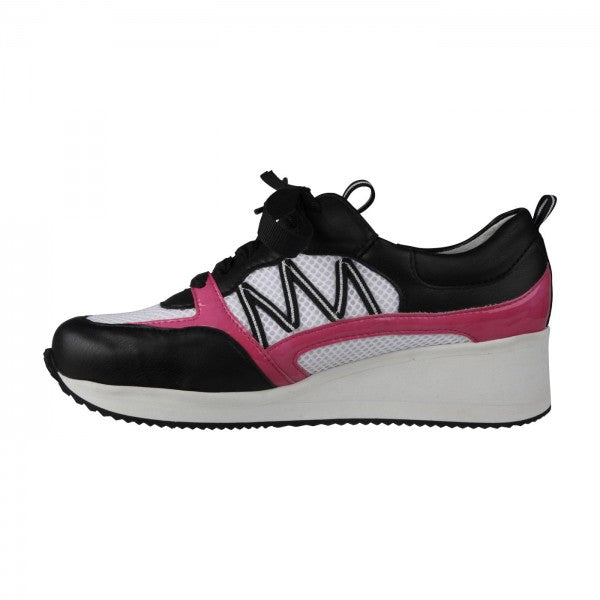 NELE Damen Sneaker – Mesh/Leder, Weite H, Pink