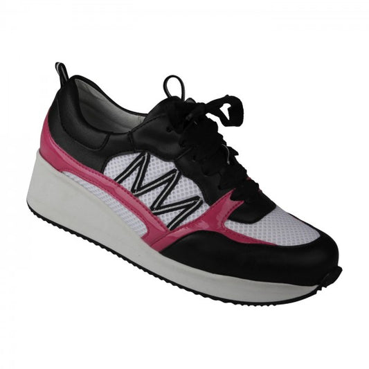 NELE Damen Sneaker – Mesh/Leder, Weite H, Pink