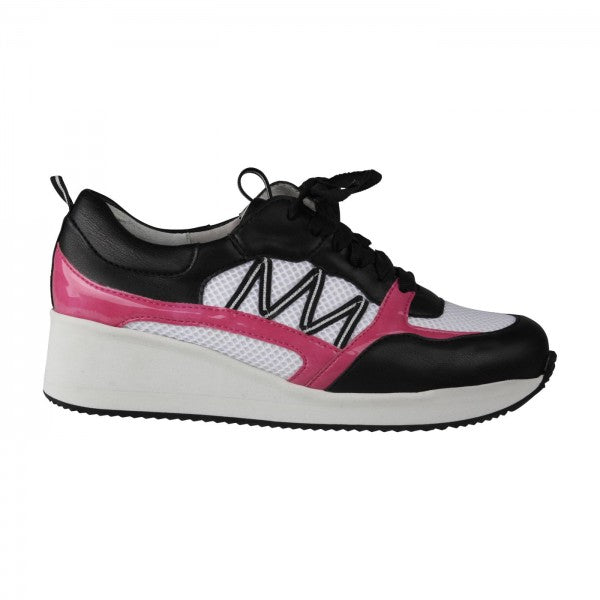 NELE Damen Sneaker – Mesh/Leder, Weite H, Pink