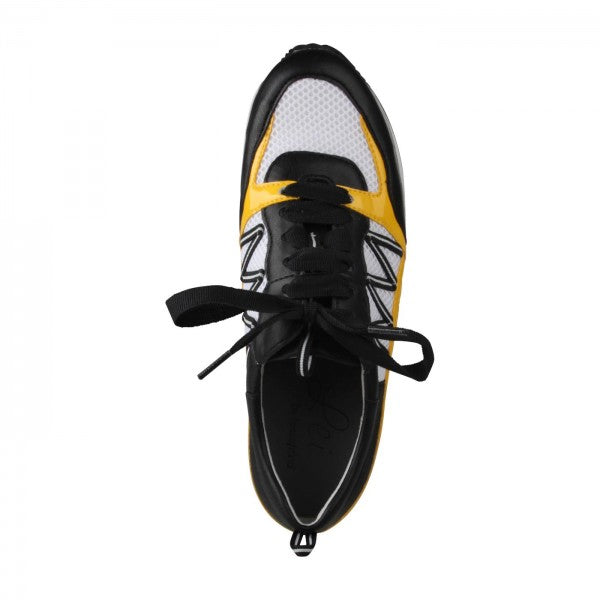 NELE Damen Sneaker – Weite H, Mesh/Leder-Stretch, Gelb