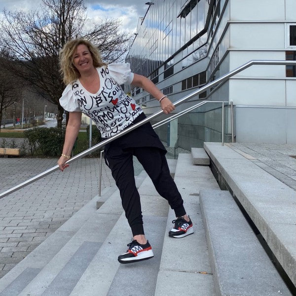 NELE Damen Sneaker –Mesh/Leder, Weite H, rot