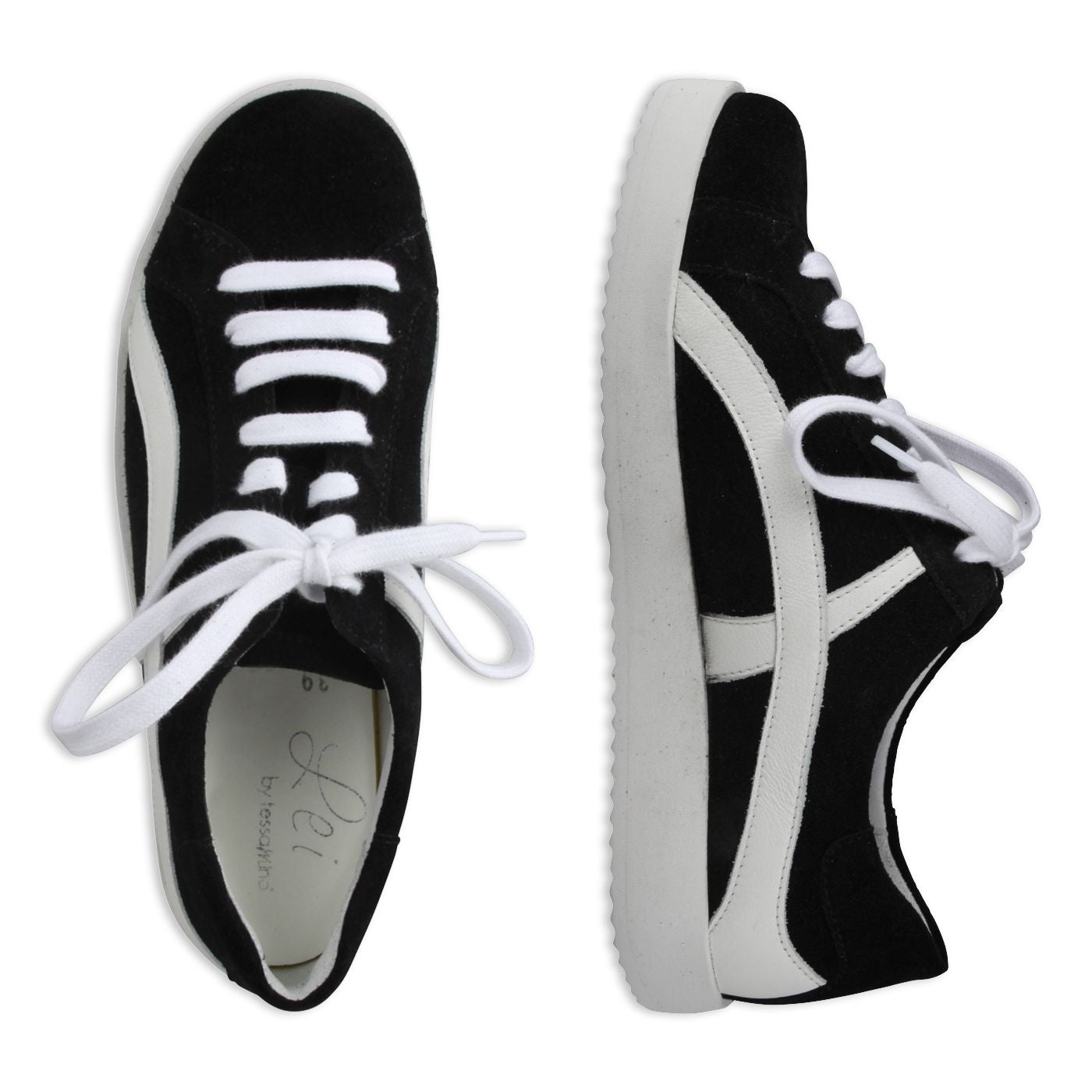 NORA Damen Sneaker – Weite H, Echtleder, Schwarz