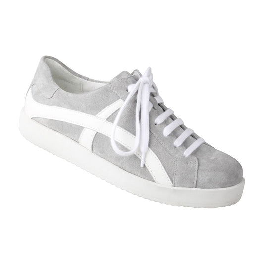 NORA Damen Sneaker – Velourleder, Weite H, Grau