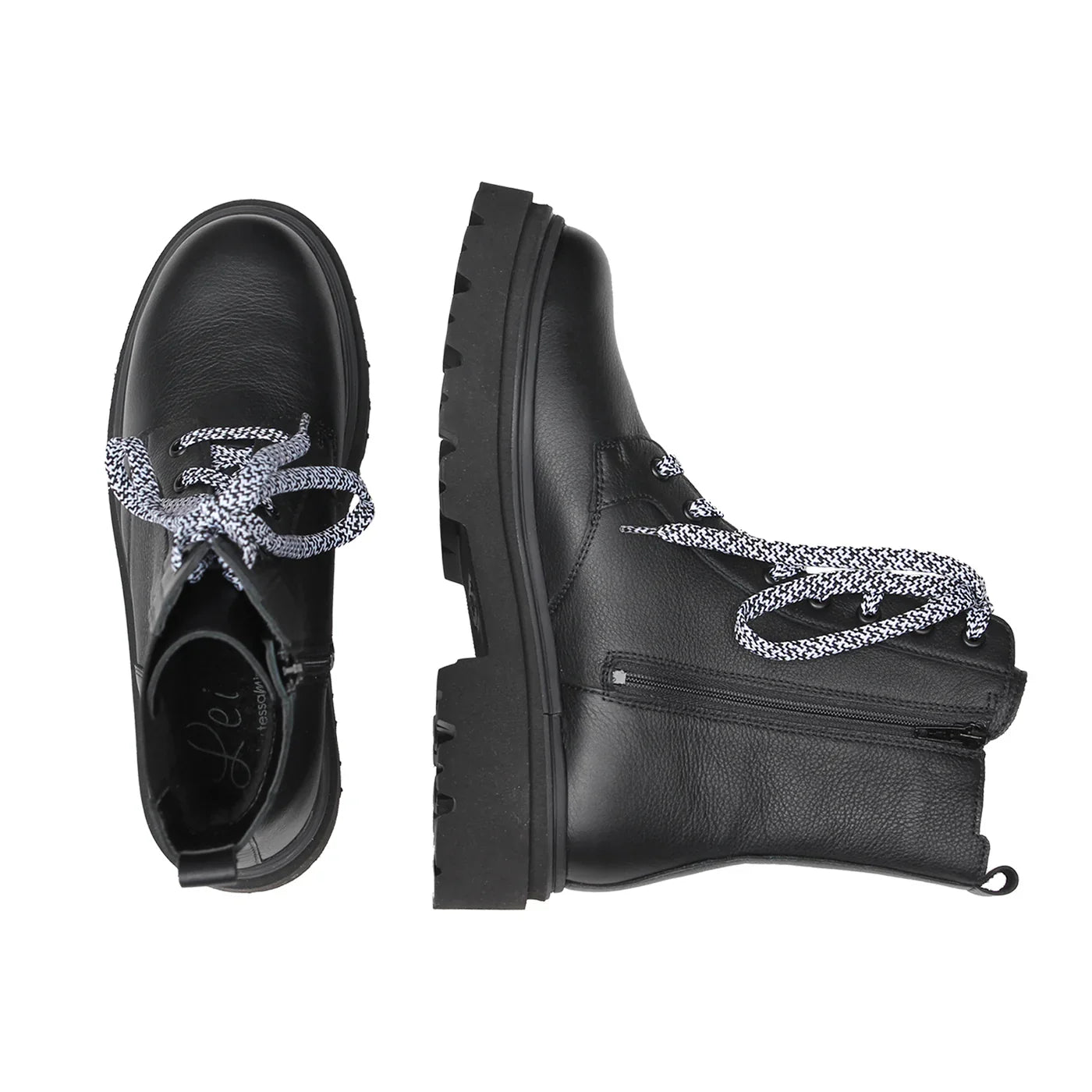 FRIZZI Damen Stiefel – Weite H, Echtleder/Warmfutter, Schwarz