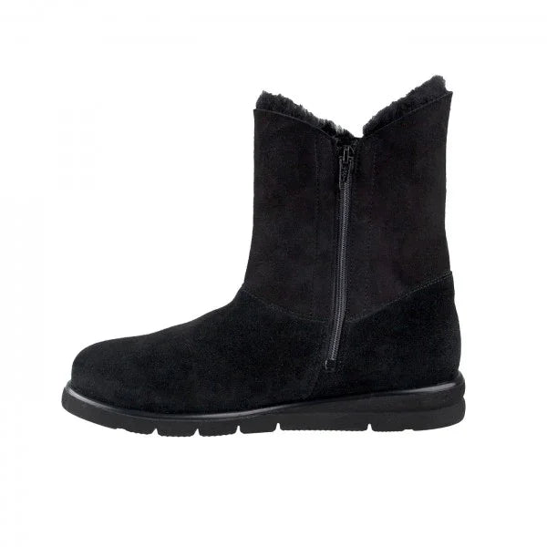 FRANKA Damen Stiefel – Weite H, Echtleder/Lammfellfutter, Schwarz