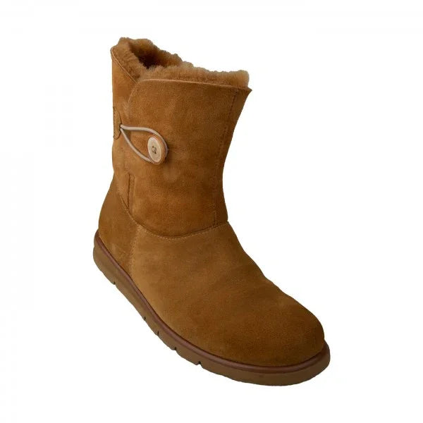 FRANKA Damen Stiefel – Weite H, Echtleder/Lammfellfutter, Camel
