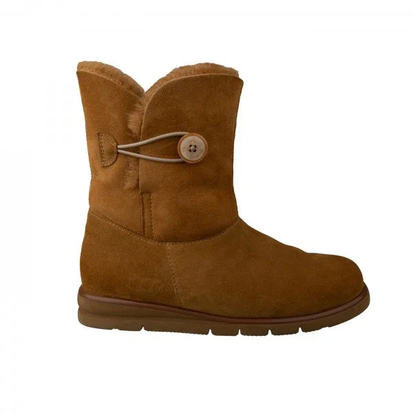 FRANKA Damen Stiefel – Weite H, Echtleder/Lammfellfutter, Camel
