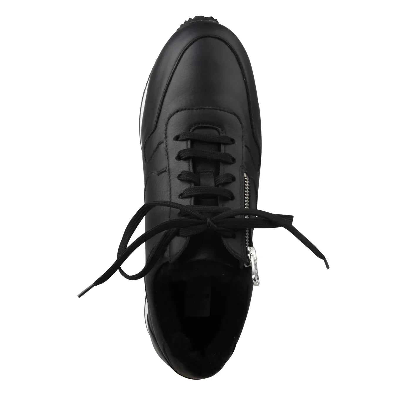 FIONA Damen Sneaker – Weite H, Echtleder/Lammfellfutter, Schwarz