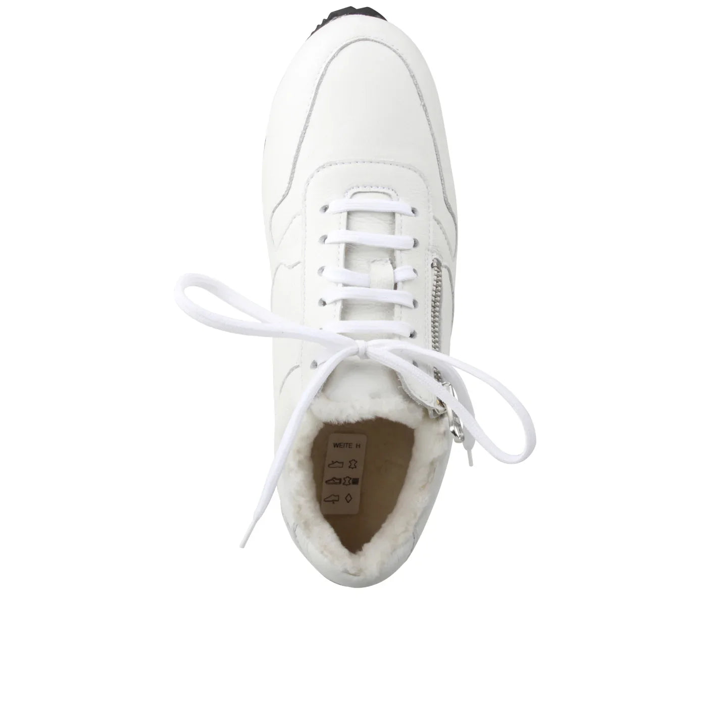 FIONA Damen Sneaker – Weite H, Echtleder/Lammfellfutter, Weiß