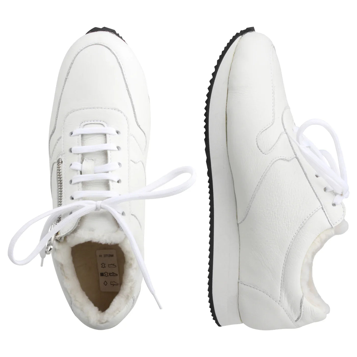FIONA Damen Sneaker – Weite H, Echtleder/Lammfellfutter, Weiß