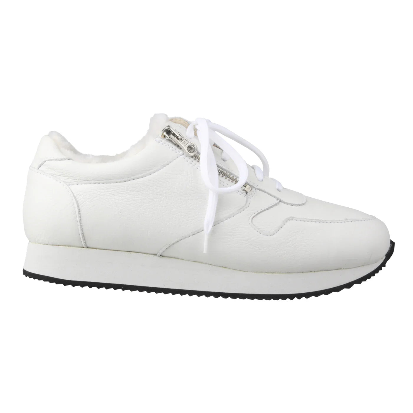 FIONA Damen Sneaker – Weite H, Echtleder/Lammfellfutter, Weiß