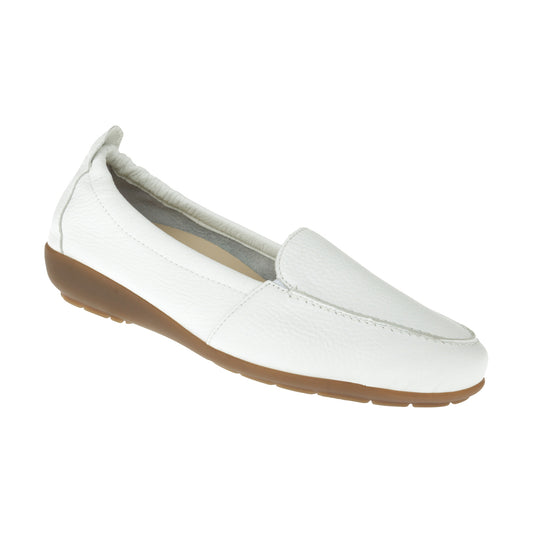 MARIE Damen Mokassin – Hirschleder, Weite H, weich, Weiß