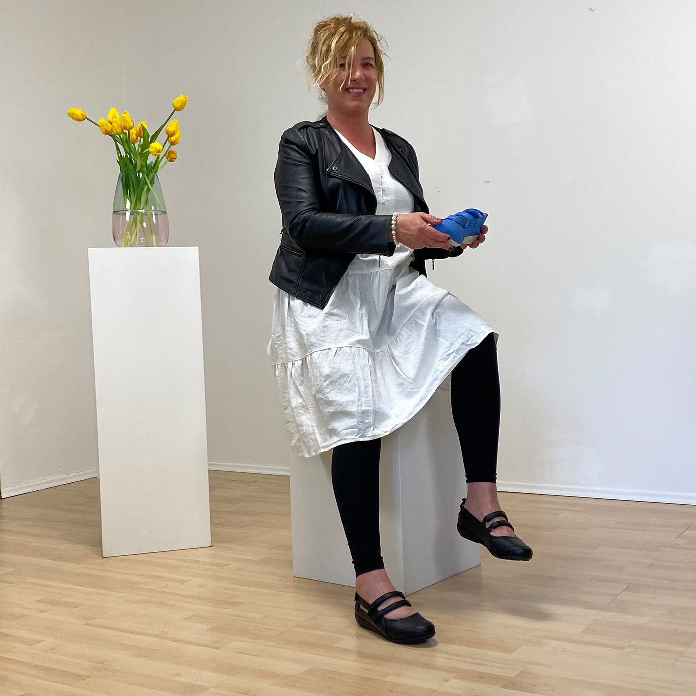 JULIANE Damen Ballerina – Hirschleder, Weite H, weich, Schwarz