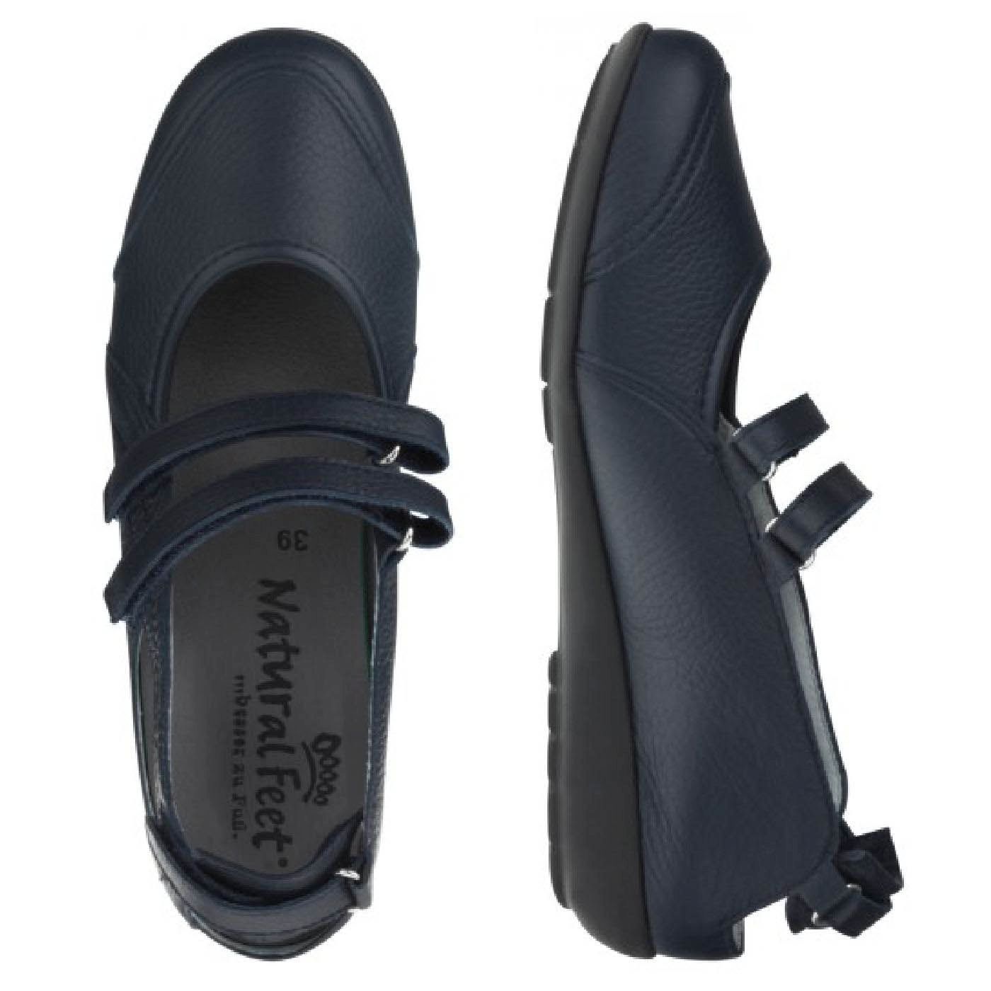 JULIANE Damen Ballerina – Hirschleder, Weite H, weich, Dunkelblau