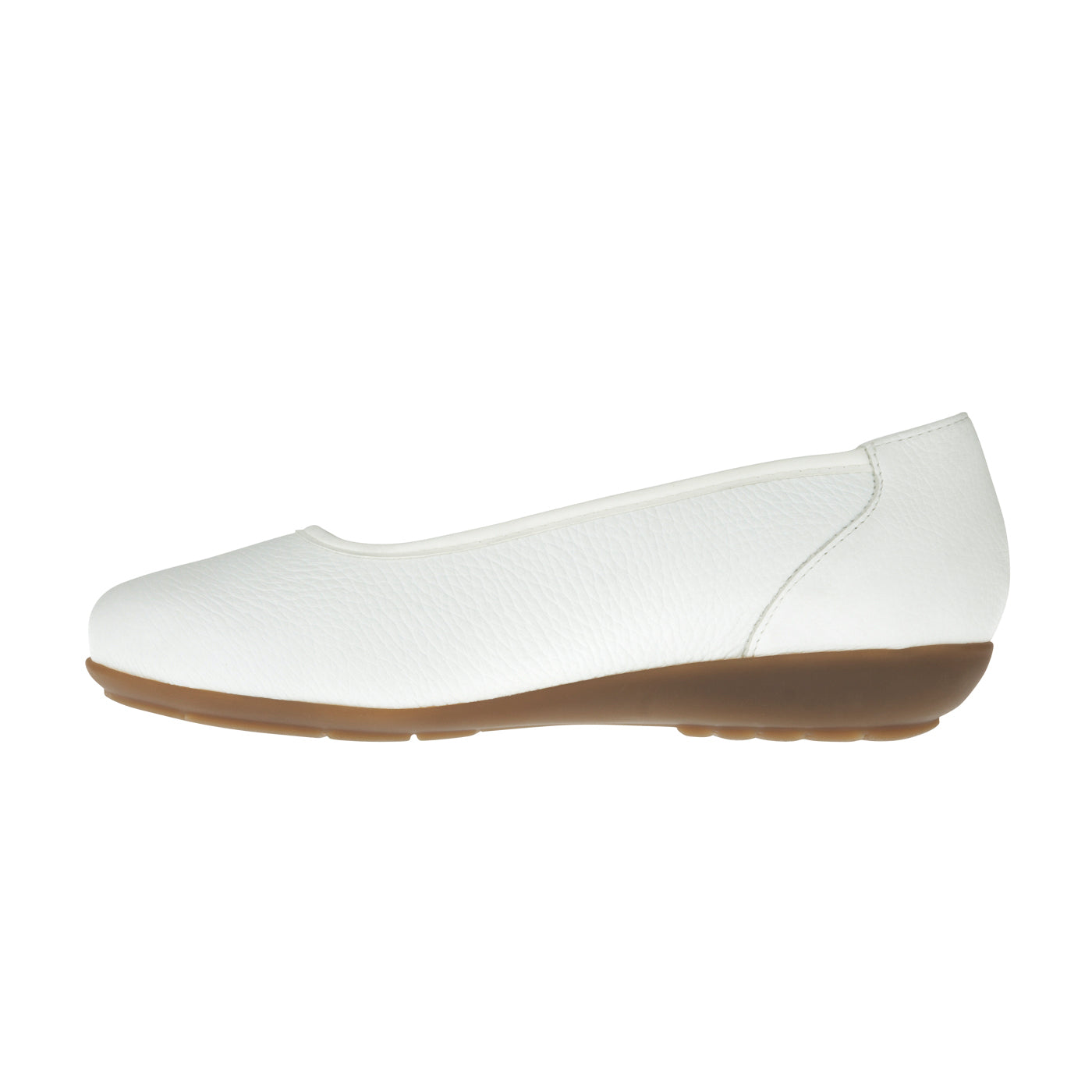 JOHANNA Damen Ballerina –  Hirschleder, Weite H, weich, Weiß