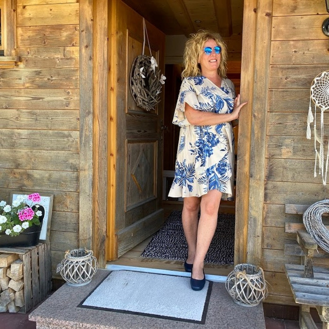 JOHANNA Damen Ballerina – Hirschleder, Weite H, weich, Blau