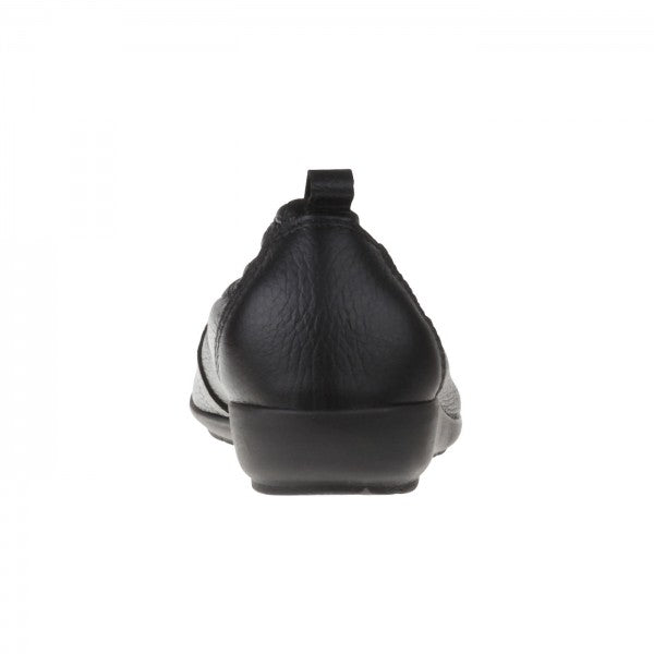 POLINA Damen Ballerina – Hirschleder, Weite H, weich, Schwarz