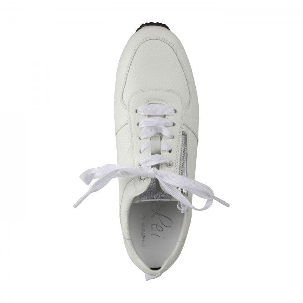 NADJA Damen Sneaker – Weite H, Echtleder/Stretch, Weiß