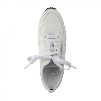 NADJA Damen Sneaker – Weite H, Echtleder/Stretch, Weiß