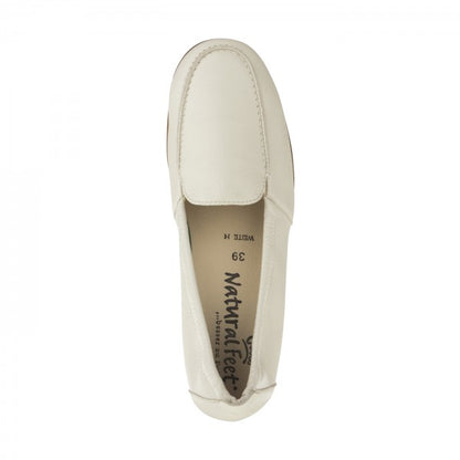 MARIE Damen Mokassin – Weite H, Hirschleder/Memolatex, Hellbeige