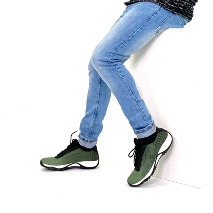 LUCA Unisex Schnürer – Weite H, Mesh/Synthetik, Grün
