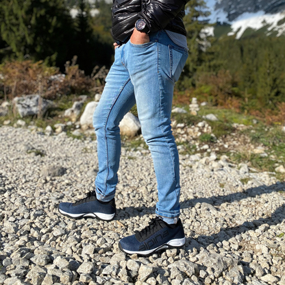 LUCA Unisex Schnürer – Weite H, Mesh/Synthetik, Dunkelblau