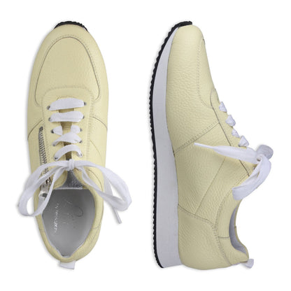 NADJA Damen Sneaker – Weite H, Echtleder/Stretch, Gelb