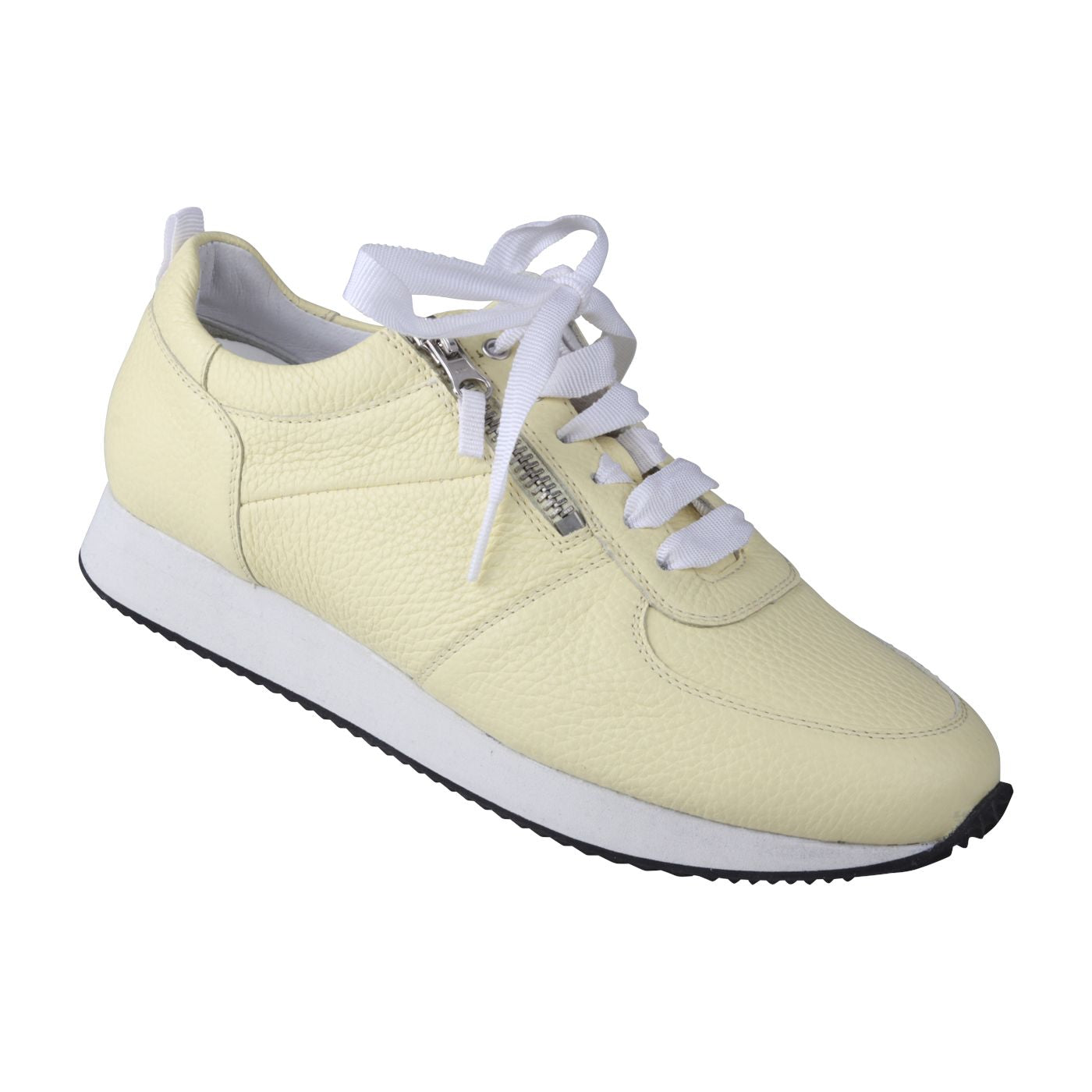NADJA Damen Sneaker – Weite H, Echtleder/Stretch, Gelb