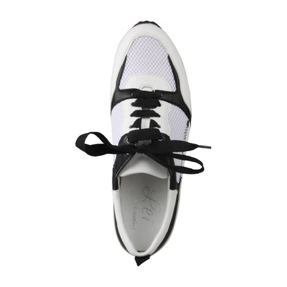 NALA Damen Sneaker – Mesh/Leder, Weite H, schwarz/weiss