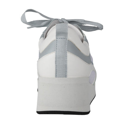 NALA Damen Sneaker – Weite H, Mesh/Leder-Stretch, beige/weiss