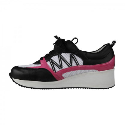 NELE Damen Sneaker – Weite H, Mesh/Leder-Stretch, Pink