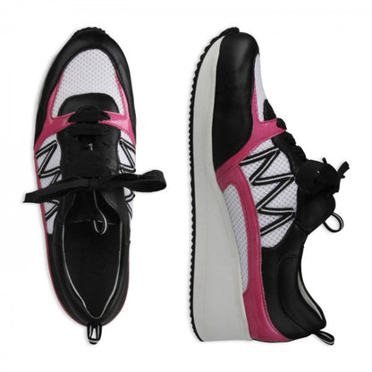 NELE Damen Sneaker – Weite H, Mesh/Leder-Stretch, Pink