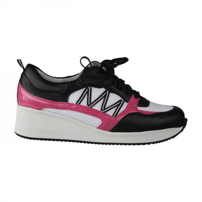 NELE Damen Sneaker – Weite H, Mesh/Leder-Stretch, Pink
