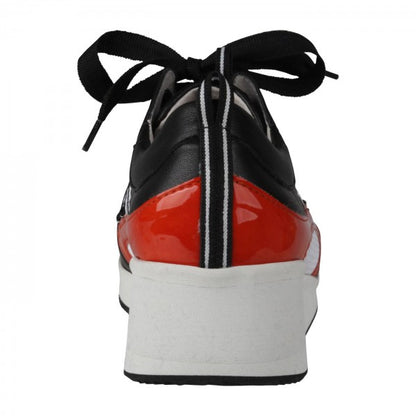 NELE Damen Sneaker – Weite H, Mesh/Leder-Stretch, rot