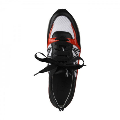 NELE Damen Sneaker – Weite H, Mesh/Leder-Stretch, rot