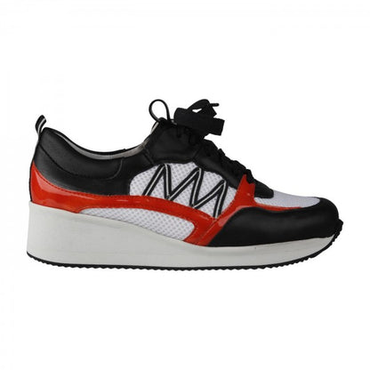 NELE Damen Sneaker – Weite H, Mesh/Leder-Stretch, rot